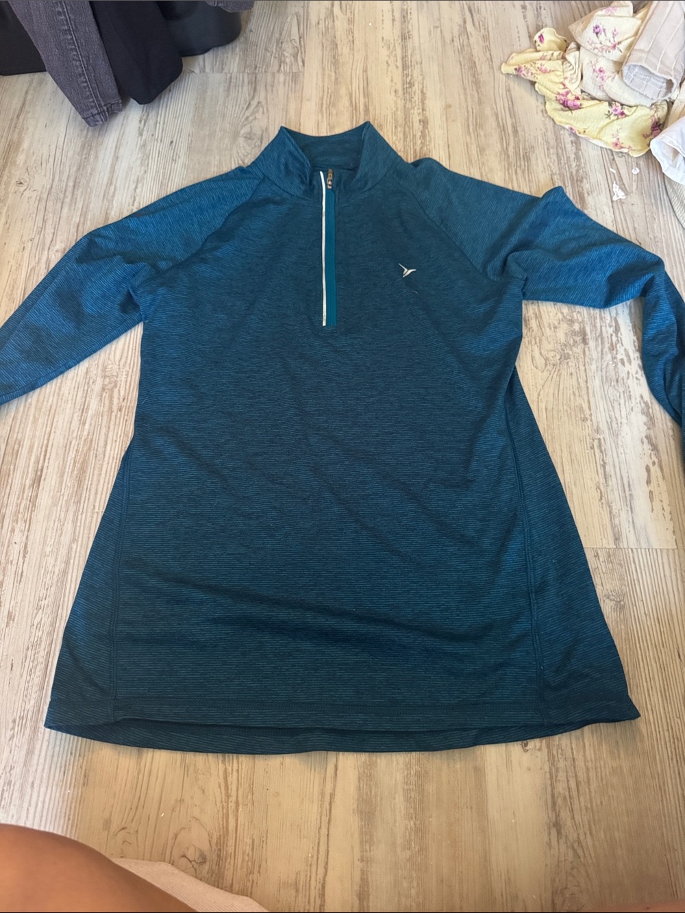 Teal Quarter-Zip Performance Sweater
